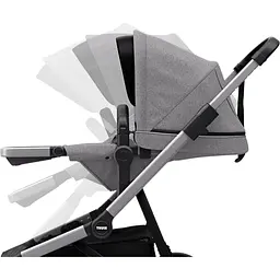 Дитяча коляска Thule Sleek Grey Melange з люлькою (TH 11000006) - мініатюра 6