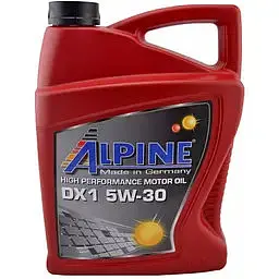 Олива моторна синтетична Alpine 5W-30 DX1 API SP ILSAC GF-6A Honda, Hyundai, Kia, Mazda, GM dexos1, 4 л (50474)