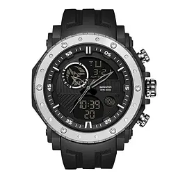 Чоловічий наручний годинник 6012 Black-Silver Sanda acs0030974
