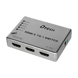 Комутатор 4K@30Hz HDMI 5x1 Dtech DT-7021 (MS) (74-00135) - мініатюра 3