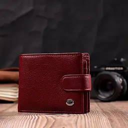 Стильне жіноче портмоне з блоком для карт з натуральної шкіри ST Leather 19472 бордове - мініатюра 9