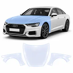 Антигравійна захисна бронеплівка за лекалами для Audi A6 C8 facelift 2023-2025 - капот і передні крила