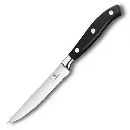 Кухонний ніж Victorinox Grand Maitre Tomato&Steak лезо 12см хвил. з чорн. ручкою у подар.упак. - мініатюра 2