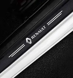 Захисна плівка накладка на пороги для Renault Чорний Карбон 4 шт - мініатюра 5