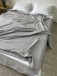 Покривало Zeintex Косичка бавовняне сіре 230х300 см