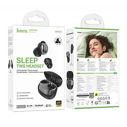 Навушники бездротові Hoco EW200 Elegant true wireless sleep BT headset чорні - мініатюра 2