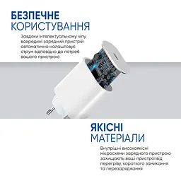 Зарядний пристрій для смартфона та планшета, AMHJ83 20W White USB-C Power Adapter з кабелем USB-C to USB-C в комплекті, підтримка Power Delivery та Quick Charge 3.0, швидка зарядка для смартфонів та планшетів, ArmorStandart (ARM77725) - мініатюра 4