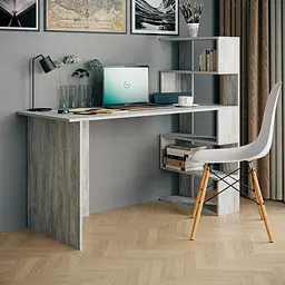 Стіл комп'ютерний Moreli Moreli Christer 1416х1226х600 мм Бетон (zg-s15-beton) - мініатюра 2
