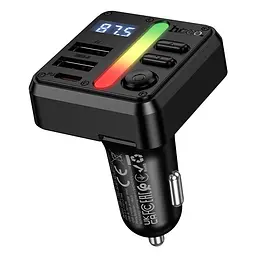 Адаптер автомобільний HOCO Libre car BT FM transmitter E89 2USB/1Type-C, 45W/3A, PD/QC