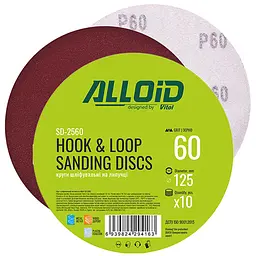 Коло шліфувальне на липучці Alloid 125 мм зерно 60 10 шт (SD-2560)