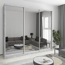 Шафа-купе тридверна MebelStar Комбо AL 3 Дзеркала 270x45x240 см Бетон (MBS-2223)