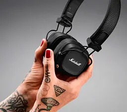 Навушники Marshall Major IV Black | 80 годин батарея | бездротове заряджання