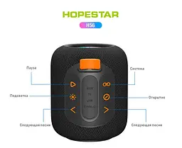Бездротова портативна колонка Hopestar Bluetooth H56 чорна - мініатюра 3