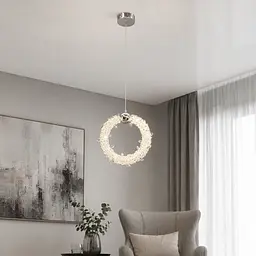 Підвісний світлодіодний світильник-кільце Artlight 2053/300CH хром із прозорим кристальним декором 15W - мініатюра 2