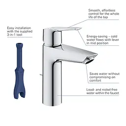 Змішувач для умивальника M-Size Grohe QuickFix Start 23552002 Хром - мініатюра 6