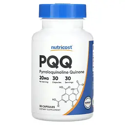 Піролохінолінхінон (PQQ) PQQ 20 mg 30 капсул Nutricost vit0005117