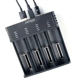 Зарядний пристрій для акумуляторів EnerGenie input:TYPE-C/Micro-USB, AAA/AA/...14650/18650, power bank function (BC-USB-02) - мініатюра 2