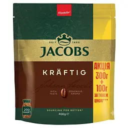 Кава розчинна Jacobs Kraftig, оригінал, екон.пакет 400 г