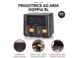 Мультипіч (аерофритюрниця) Ariete Friggitrice ad aria 9L con vetro 4631/00 - мініатюра 2