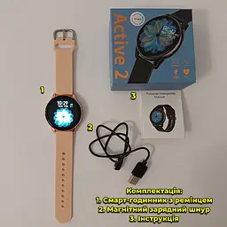 Смарт годинник T2 Pro Active 2 Bluetooth, встановлення свого фону, прийняття/здійснення дзвінків Золотий - мініатюра 10