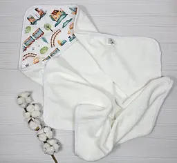 Дитячий рушничок-куточок 80х80 a.l.babybox Потяг Білий