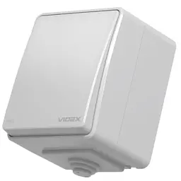 Вимикач Videx BINERA IP65 зовнішній 1кл сірий (VF-BNW11-36125)