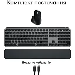 Комплект (Клавіатура та Миша) Logitech MX Keys S Combo for Mac (920-012845) Space Grey - мініатюра 2