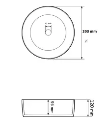 Умивальник VBI Prato L Space накладний 39x39 см black matt VBI-011418 - мініатюра 2