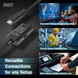 Активний високошвидкісний подовжувач USB 3.2 USB Type-C Digitus 5m black - мініатюра 6
