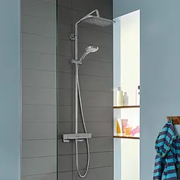Душова система Hansgrohe Croma E Showerpipe 280 1jet EcoSmart з термостатом 27660000, Хром - мініатюра 5