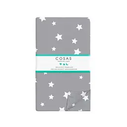 Комплект постільної білизни Cosas євро з простирадлом на резинці GREY STARS 200 x 220 см (StarGW_El-Rose_200) - мініатюра 5