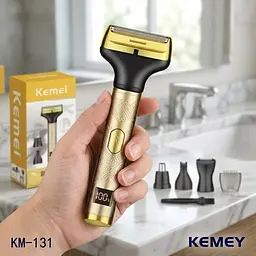 Мультифункціональний тример Kemei KM-131 4в1 для обличчя та тіла  Золотистий  - мініатюра 2