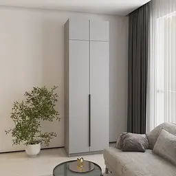 Шафа 2-дверна з антресоллю MebelStar Оскар ДСП BL-B, комплект полиць 80x52x260 см Сіра мишка (MBS-4796)