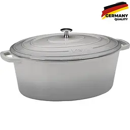 Гусятниця чавунна Kela Calido, з кришкою, сірий, 9,3 л (22958) - мініатюра 2