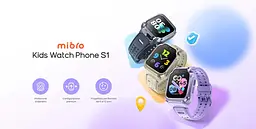 Дитячий годинник-телефон Mibro S1, 1.68", 360x390, GPS, 8MP+5MP, 900мА·рік, 2АТM, лавандовий - мініатюра 2