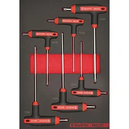 Набір викруток Wurth Red Stripe TORX з Т-подібною ручкою в ложементі 6 шт. (0965441106)