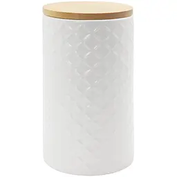 Ємність для зберігання МВМ My Home, 1100 мл, біла (KP-18 L WHITE/WOOD)