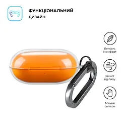 Чохол для навушників Beats Powerbeats Pro 2, прозорий, Air, термополіуретан (TPU), протиударний, захист від подряпин, пилу і ударів, футляр з карабіном для кріплення, точні вирізи для доступу до роз"ємів, ArmorStandart (ARM83980) - мініатюра 2