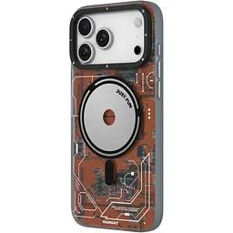 Чохол YoungKit Futuristic Circuit Board with Magnetic Ring для Apple iPhone 17 Pro Orange [168257] - мініатюра 2