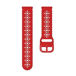 Ремінець Flower для Xiaomi Ticwatch C2 TicWatch E TicWatch S2 Mobvoi TicWatch C2 - червоний ширина кріплення 20мм силікон Watchbands (W32-6WB39660066) - мініатюра 3