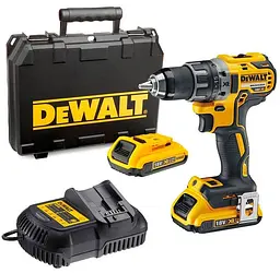 DeWALT Шурупокрут-дриль акумуляторний XR Li-Ion 18В акб 2х2А·рік 70Нм 550-2000об/хв кейс, ЗП 1.5кг - мініатюра 2