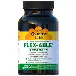 Препарат для суглобів і зв'язок Country Life Flex-Able, 90 капсул