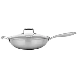 Сковорода WOK Heinner Titanium3 з нержавіючої сталі з кришкою 28 см (HR-MRK-28W) - мініатюра 3