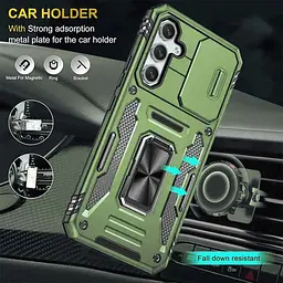 Ударостійкий чохол Camshield Army Ring для Samsung Galaxy A57 5G Оливковий / Army Green - мініатюра 2