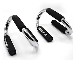 Упори для віджимань PowerPlay 4318 Push-Up Bars Stell металеві (S-подібні) (PP_4318) - мініатюра 4