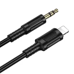 Аудіо кабель Aux Borofone BL25A Nice (Lightning to AUX 3.5mm) (1m) Black - мініатюра 4