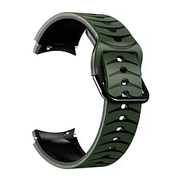 Ремінець для Samsung Galaxy Watch 6 - зелено-чорний ширина кріплення 20мм силікон Watchbands Scales (W18-2WB423423) - мініатюра 3