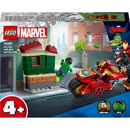 Конструктор LEGO Super Heroes Marvel Залізна Людина на мотоциклі й Галк 68 деталей (76287)