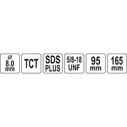 Тримач зі свердлом Yato SDS+ Ø8 мм для корончатих свердл з різьбовим кріпленням-5/8 (YT-43990) - мініатюра 4
