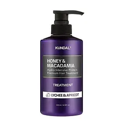 Кондиціонер для волосся "«Лічі & Абрикос»" 500 мл Kundal Honey & Macadamia Protein Hair Treatment Lychee & Apricot